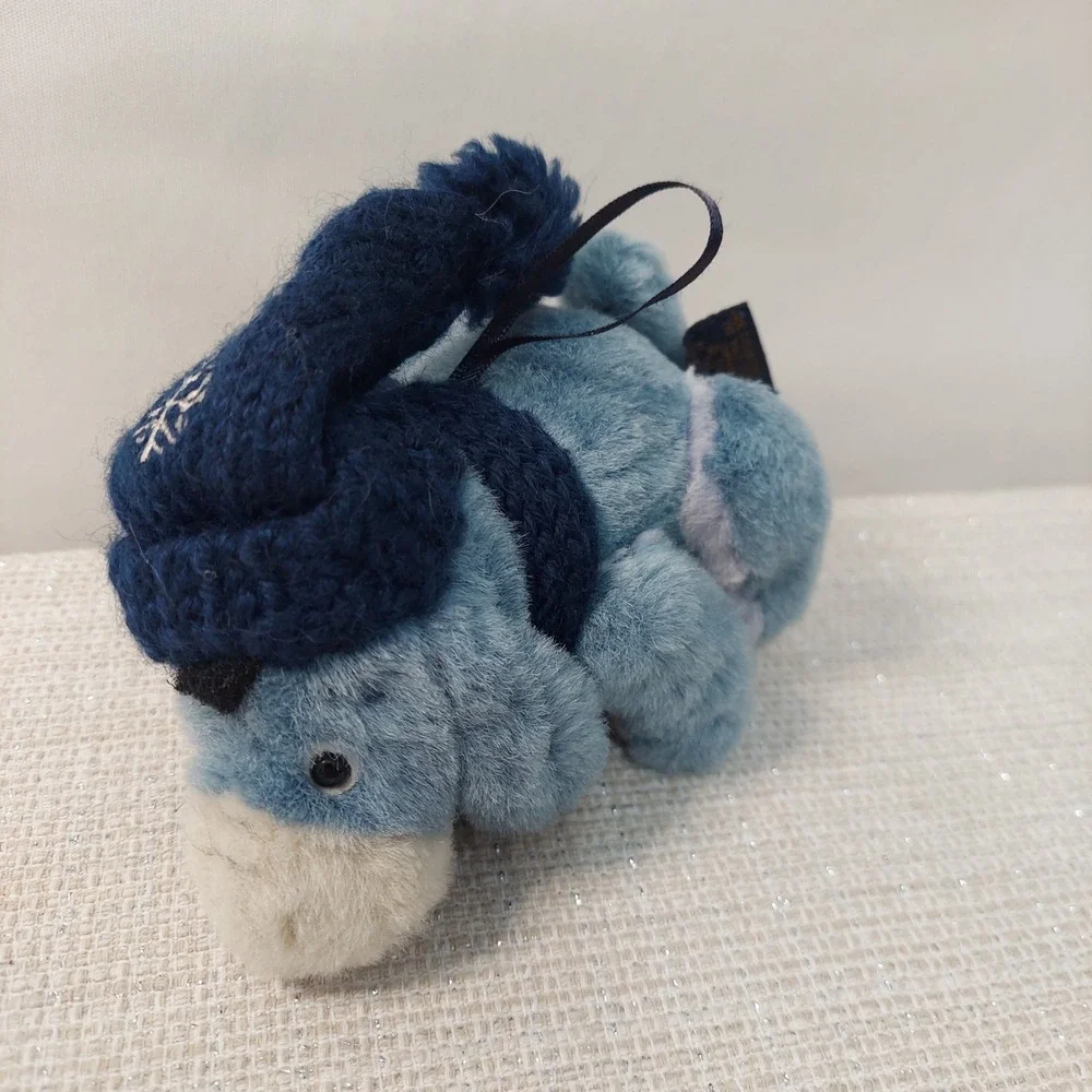 Disney Boyds Collection Eeyore Plush Ornament Blue Knit Hat Scarf Snowflake 6in - Picture 9 of 15